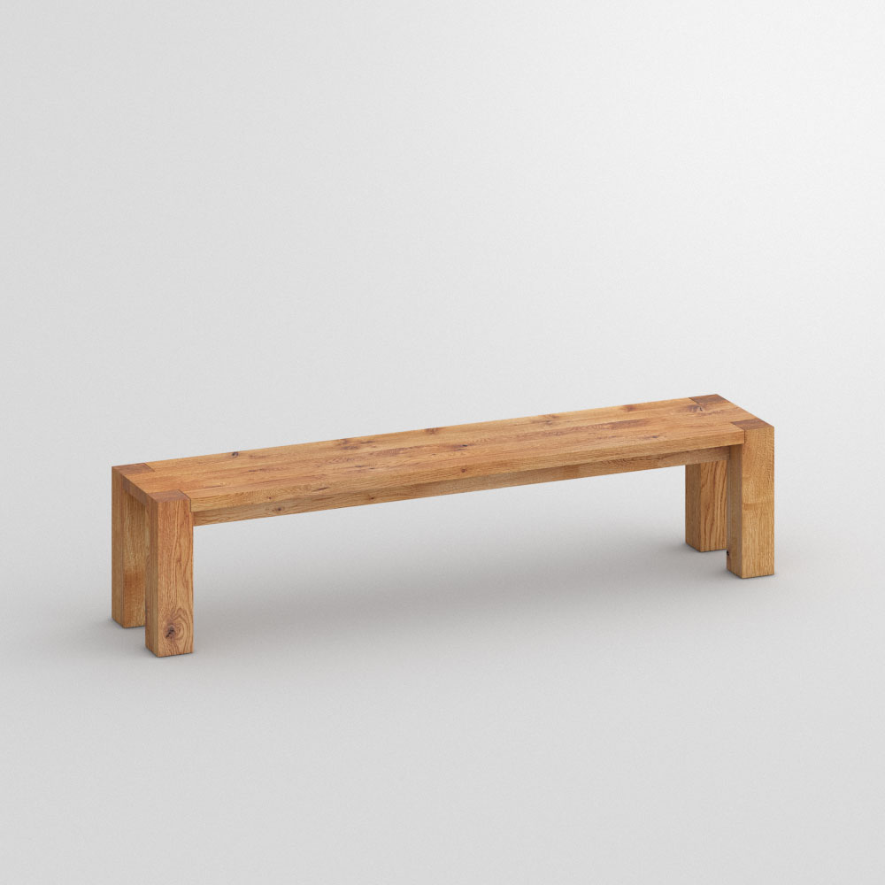 Rustic Solid Wood Bench Taurus 4 B14x14 Vitamin Design