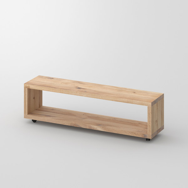 Rolling Night Table MENA-B-ROL cam1 custom made in solid wood by vitamin design