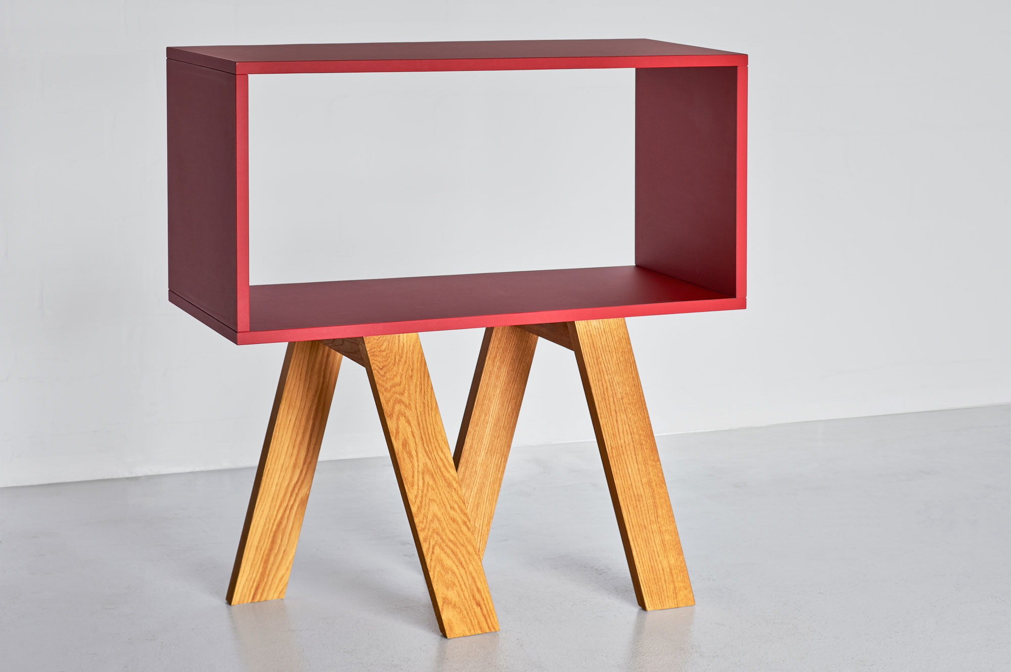 Solid Wood Linoleum Shelf GO LINO 0095 custom made in solid wood by vitamin design