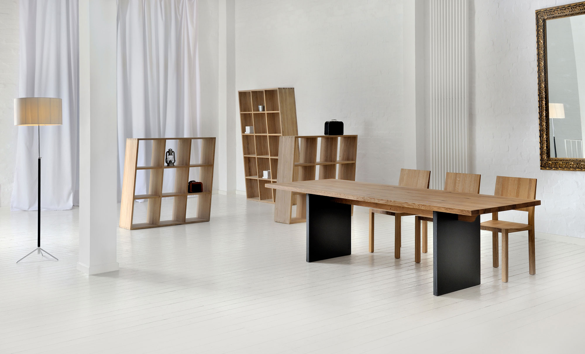 Gable Solid Wood Table SAGA 2439a custom made in solid wood by vitamin design
