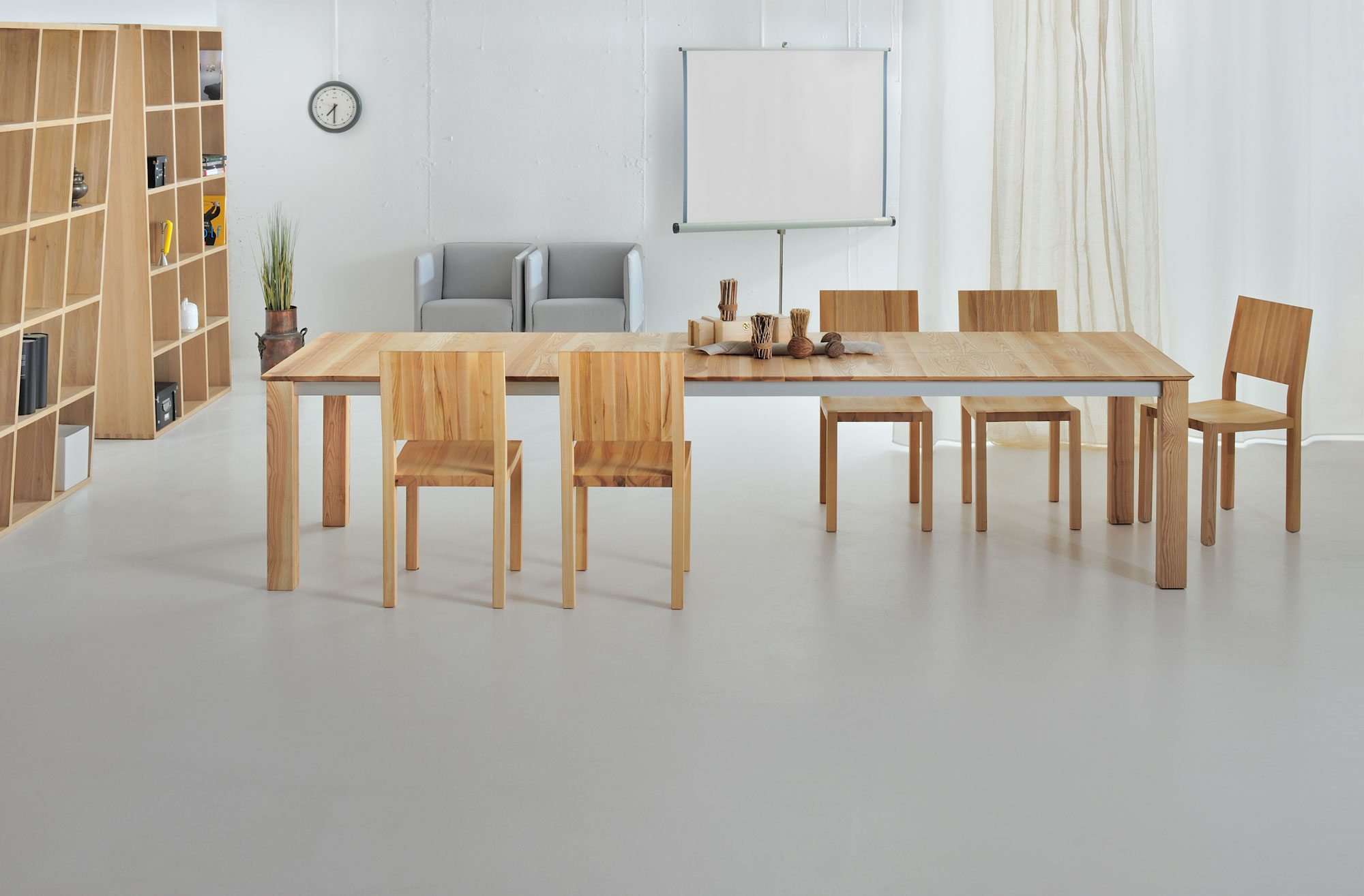 Extendable Designer Table SLIM BUTTERFLY 3949a custom made in solid wood by vitamin design
