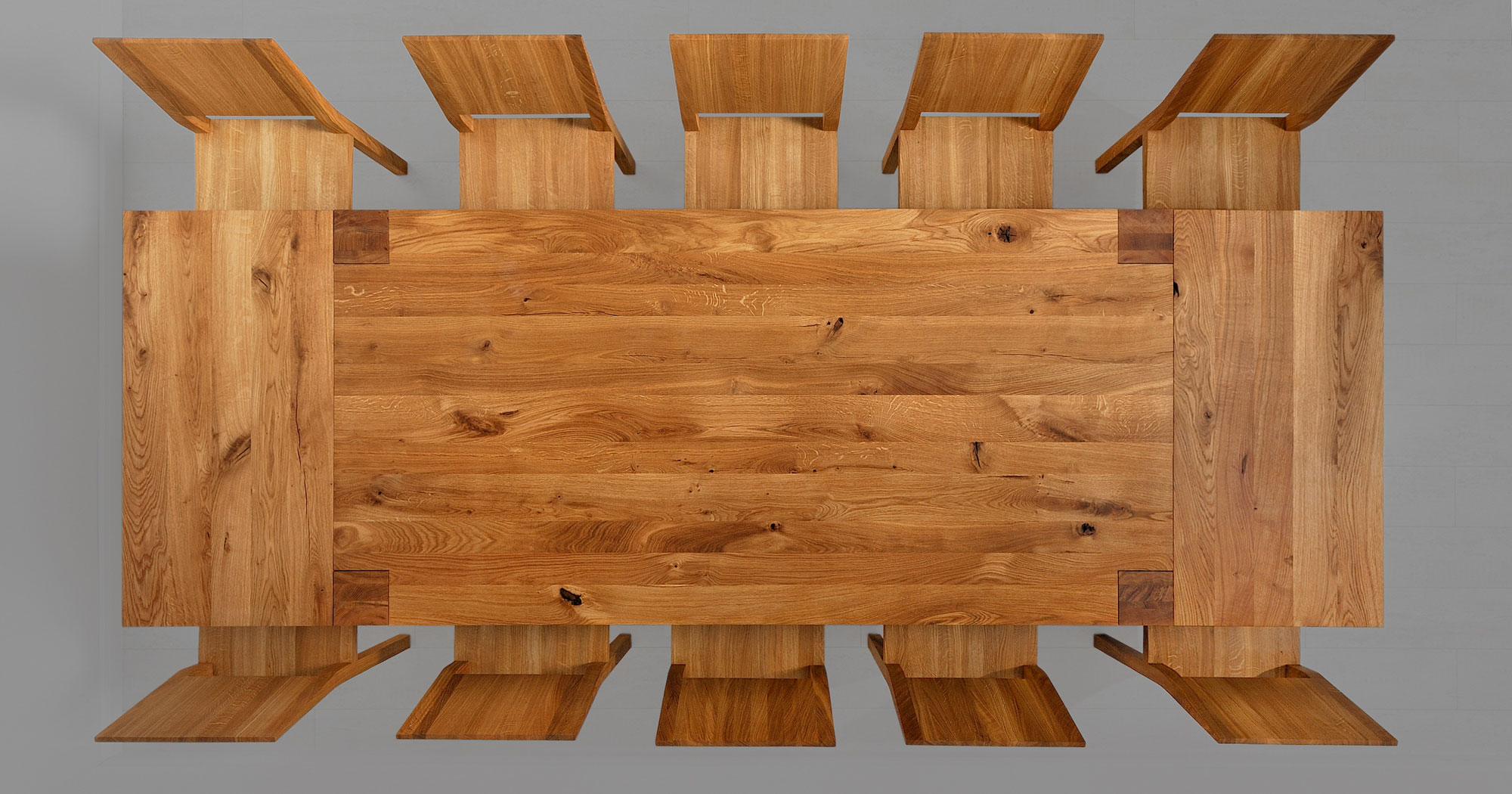 Rustic Oak Dining Table TAURUS 3 2279p custom made in solid wood by vitamin design