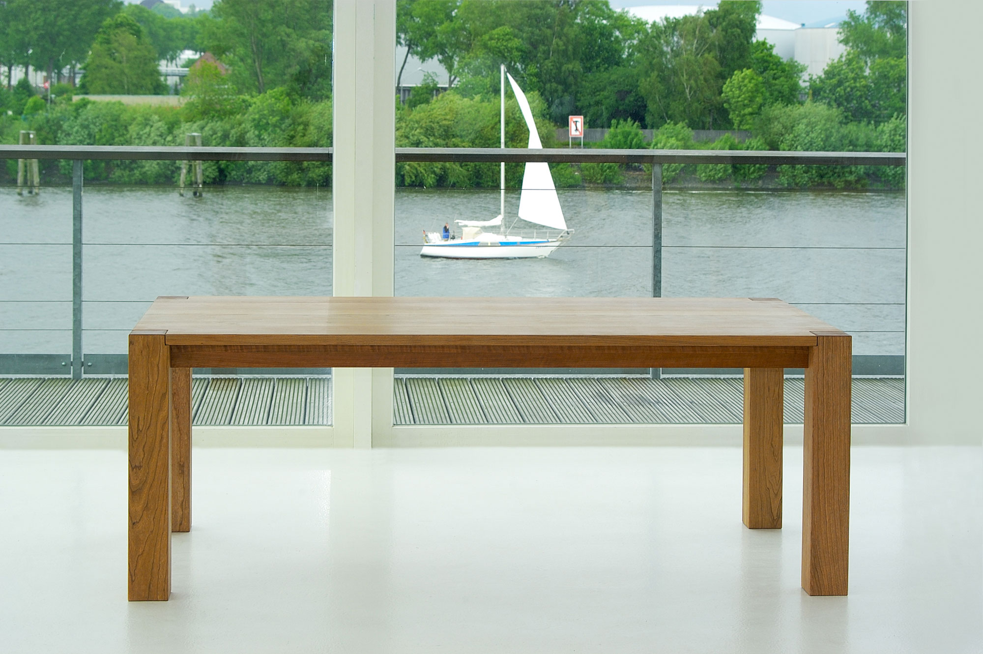 Rustic Oak Dining Table TAURUS 3 1901 custom made in solid wood by vitamin design