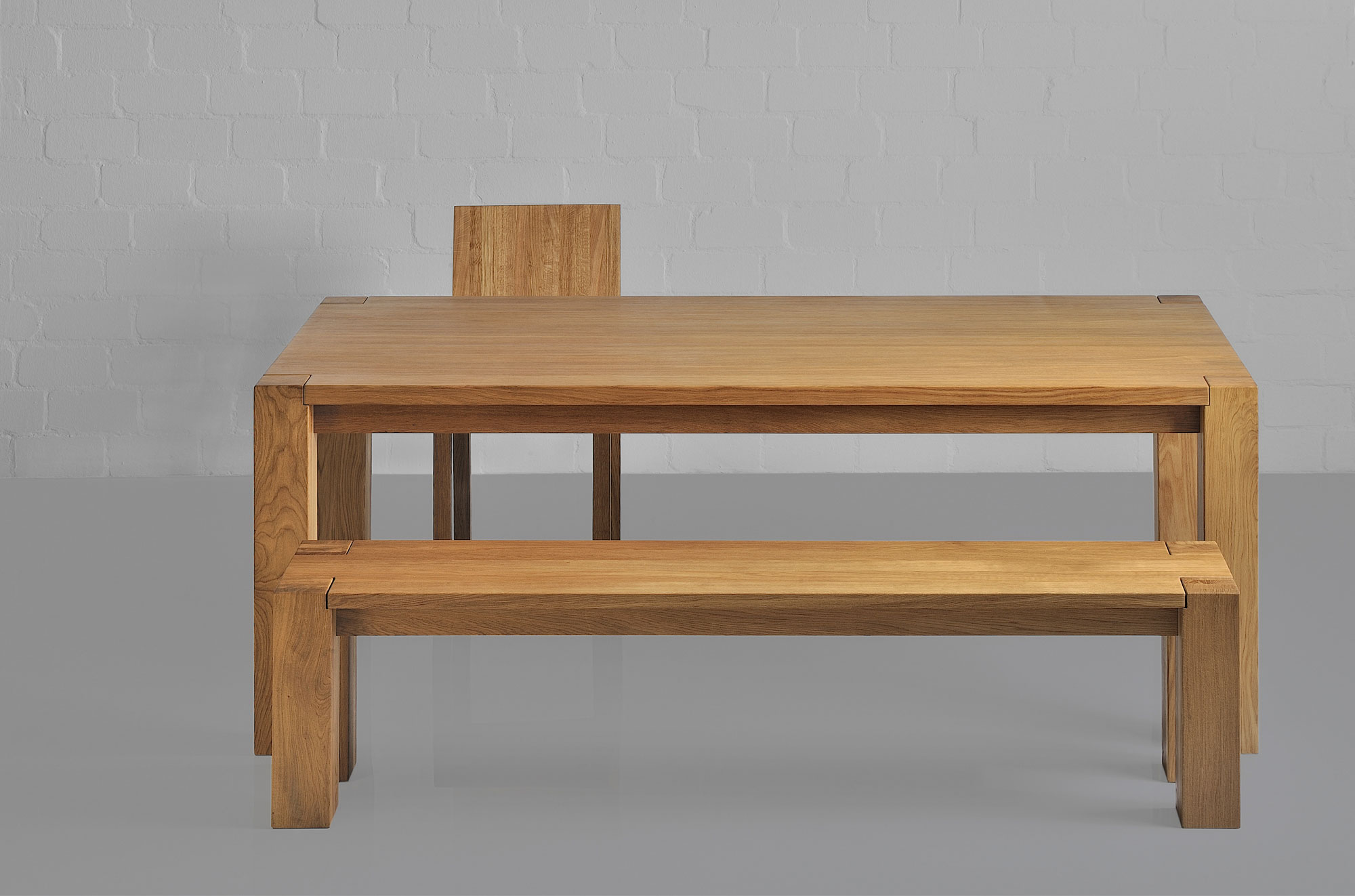 Rustic Oak Table TAURUS 4 B11X11 1365 custom made in solid wood by vitamin design