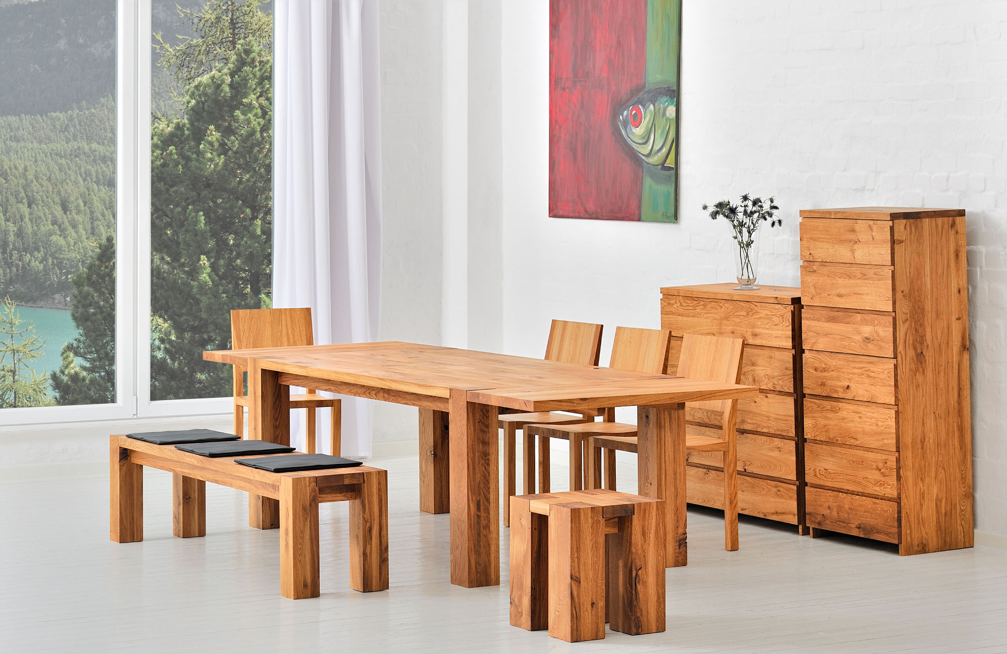 Rustic Solid Wood Table TAURUS 4 B14X14 2074s custom made in solid wood by vitamin design