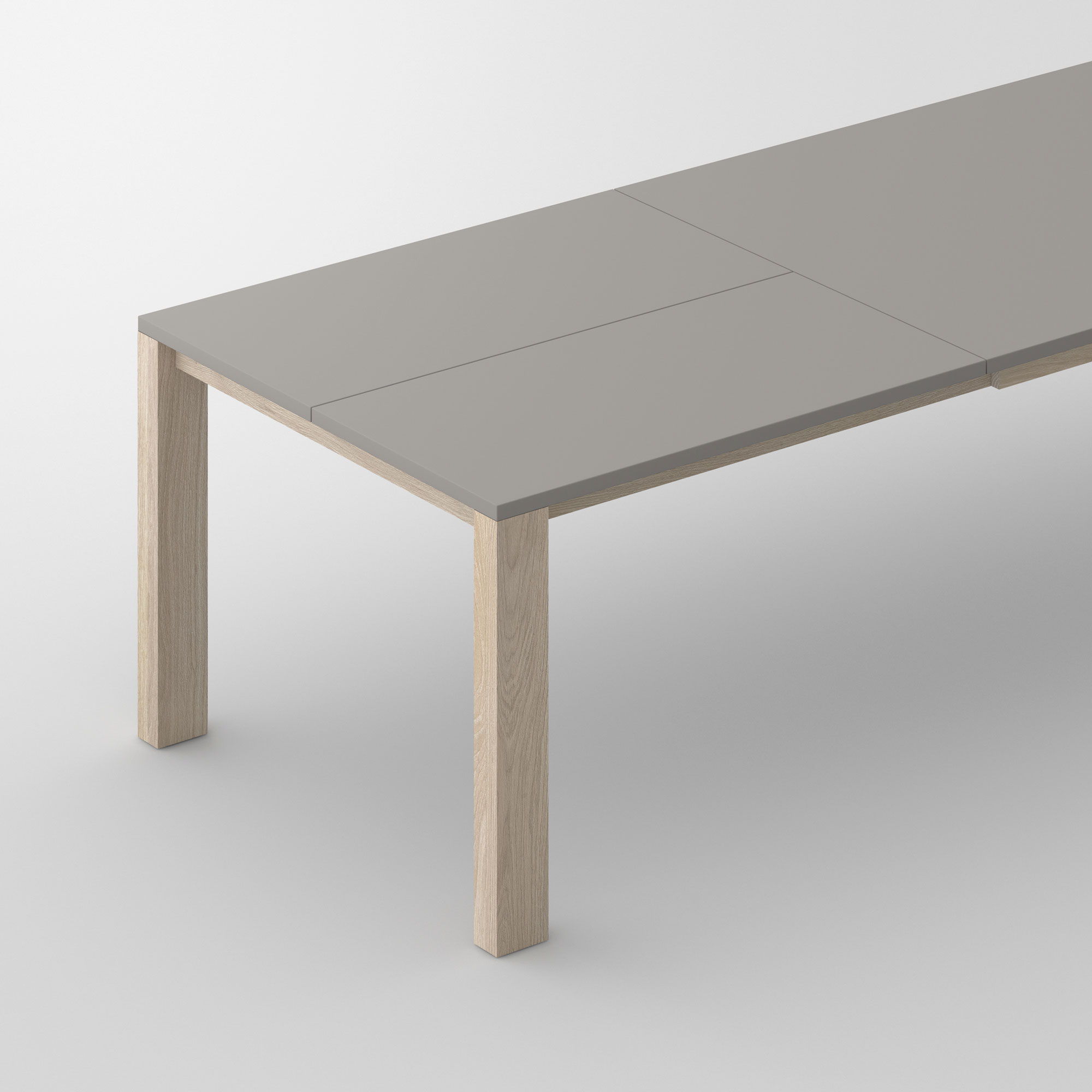 Extensible Linoleum Wood Table VARIUS BUTTERFLY LINO cam2 custom made in solid wood by vitamin design