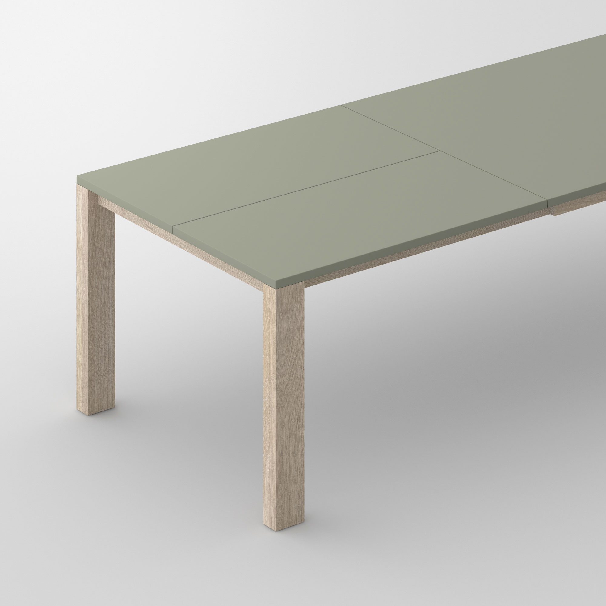 Extensible Linoleum Wood Table VARIUS BUTTERFLY LINO cam2 custom made in solid wood by vitamin design