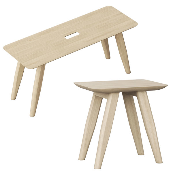 Designer Bench AETAS work custom made in solid wood by vitamin design