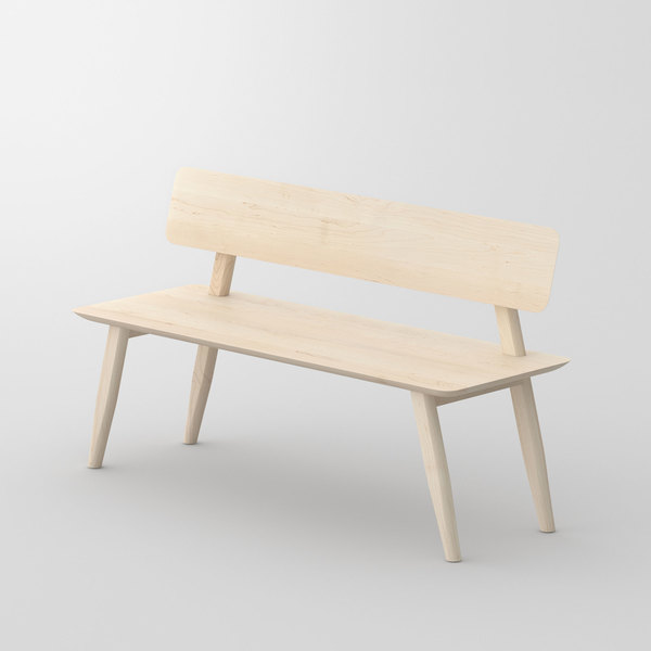 Bench with Back AETAS RL cam2 custom made in solid wood by vitamin design