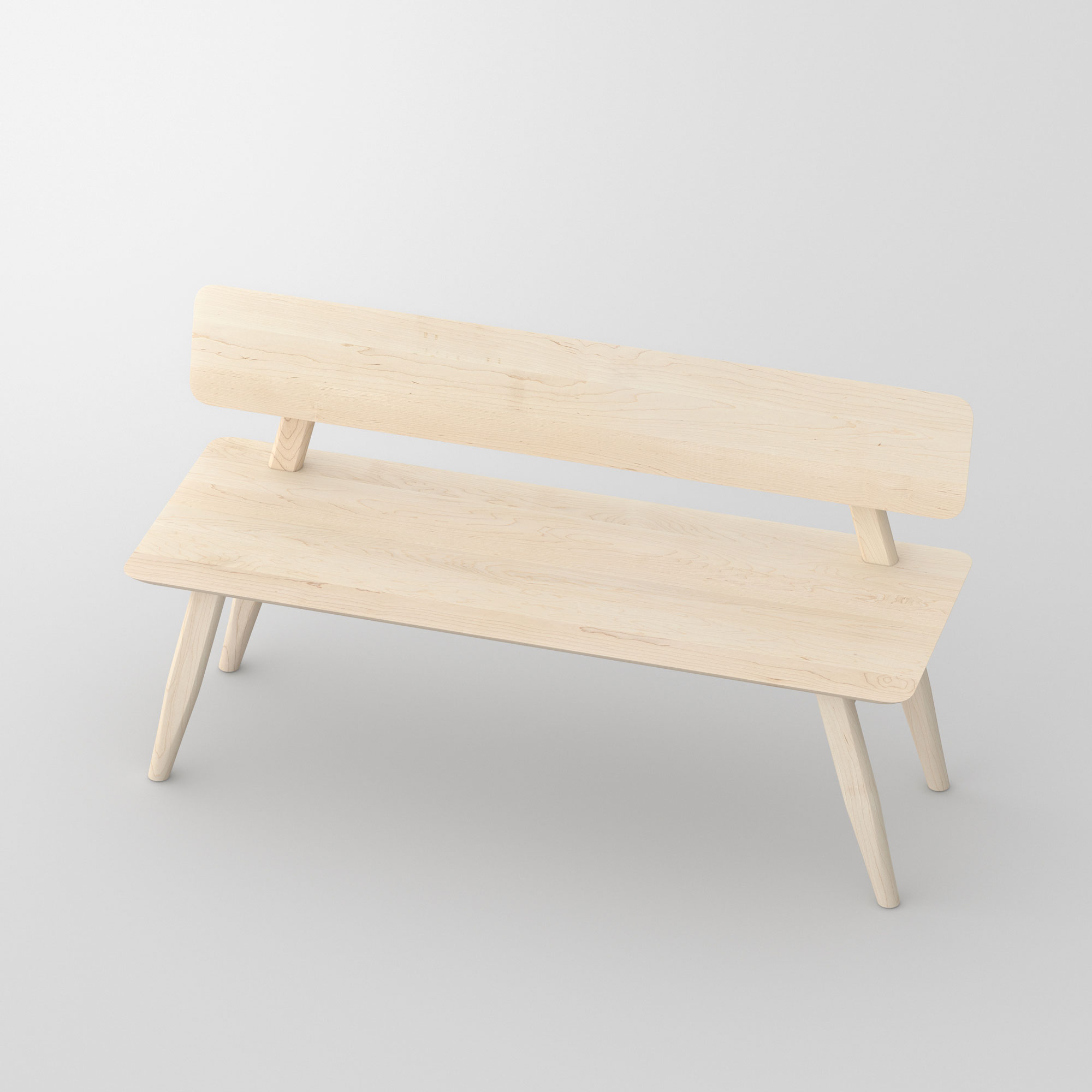 Bench with Back AETAS RL cam3 custom made in solid wood by vitamin design