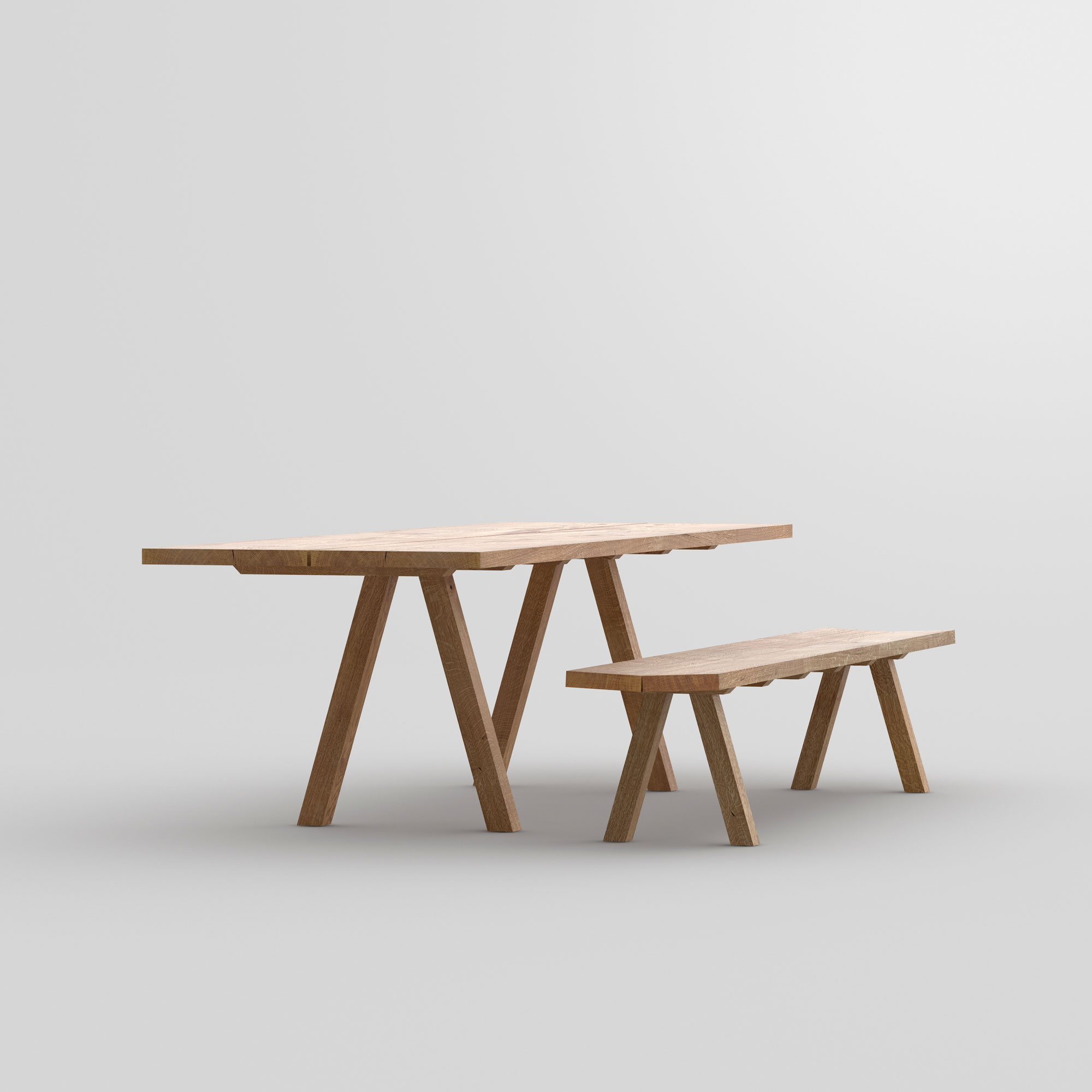Wooden Designer Bench PAPILIO SIMPLE cam3 custom made in solid wood by vitamin design