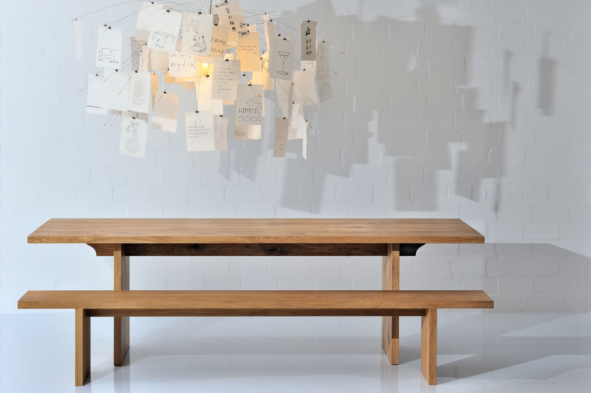 Solid Wood Bench SAGA vd724 custom made in solid wood by vitamin design