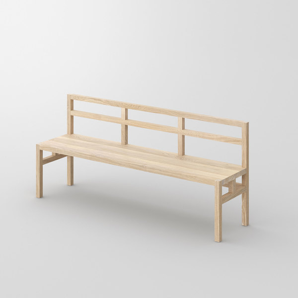 Bench with Backrest SENA RL cam1 custom made in solid wood by vitamin design
