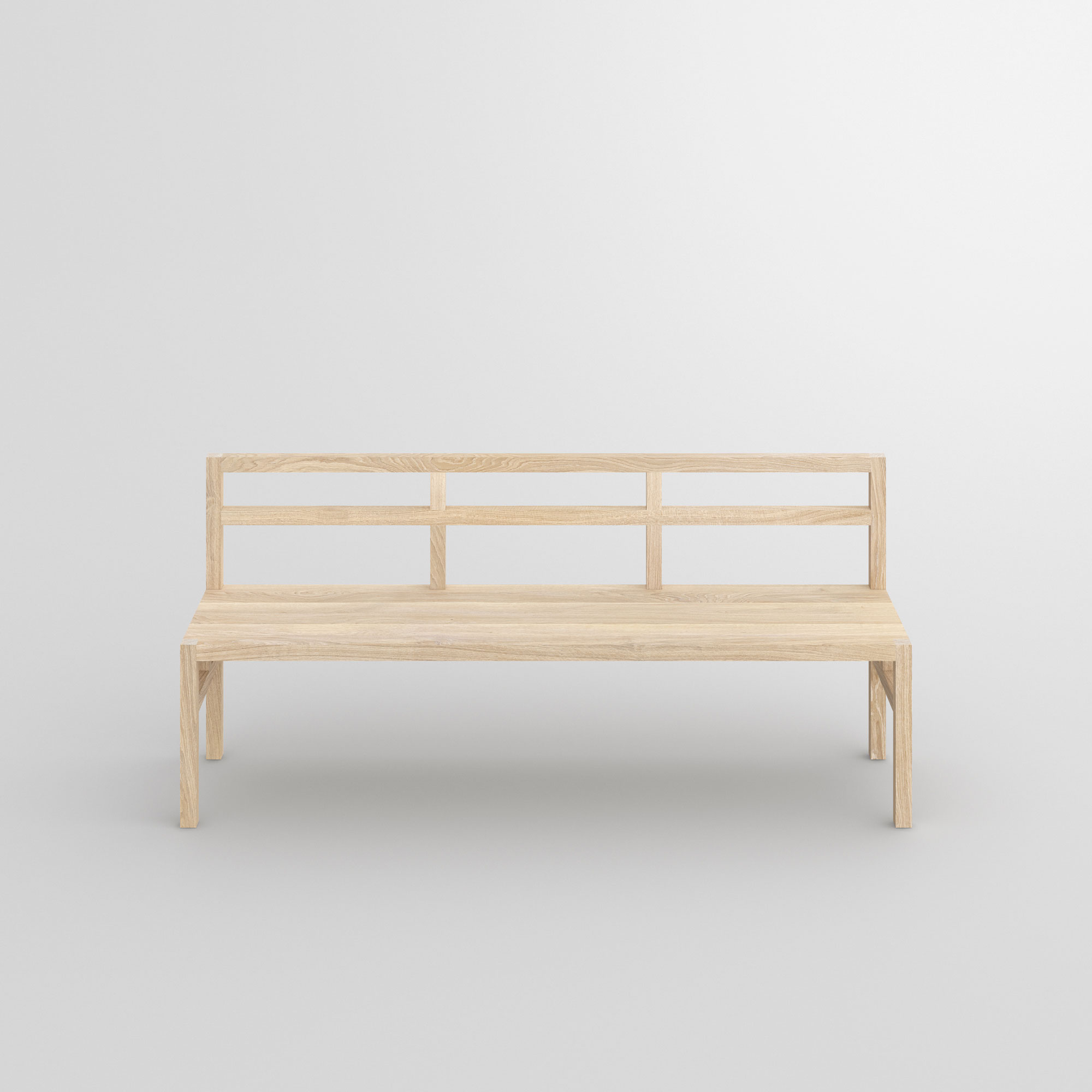 Bench with Backrest SENA RL cam3 custom made in solid wood by vitamin design