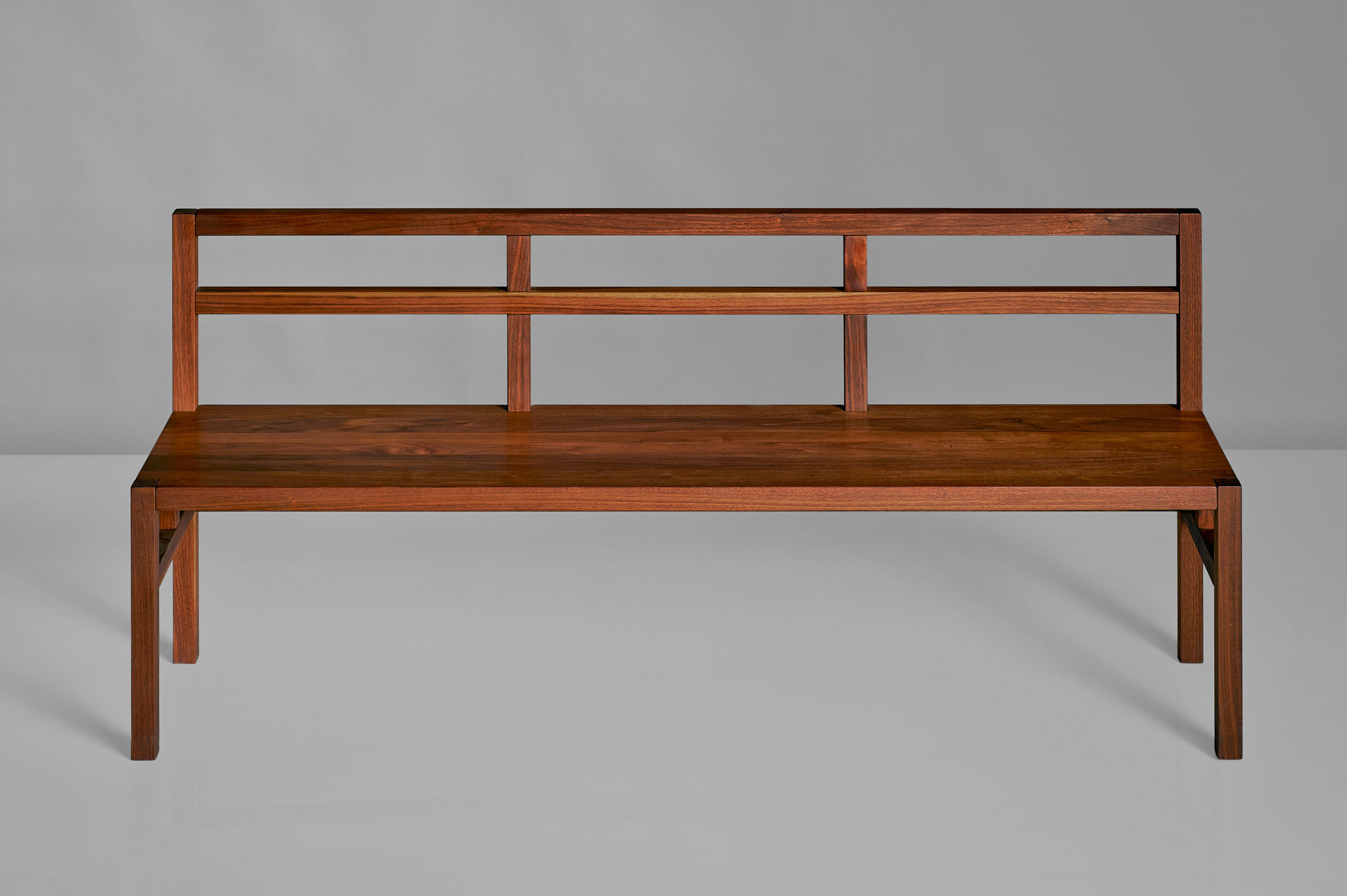 Bench with Backrest SENA RL viA custom made in solid wood by vitamin design
