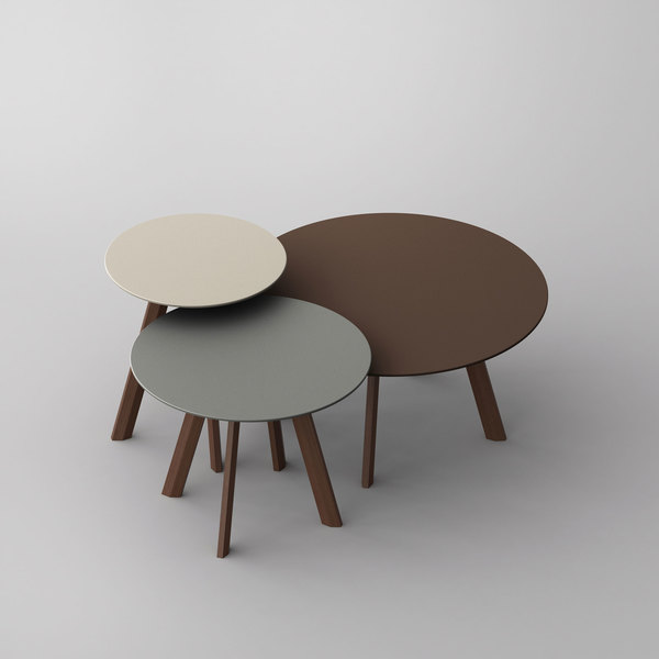 Round Coffee Table Linoleum RHOMBI ROUND LINO All custom made in solid wood by vitamin design