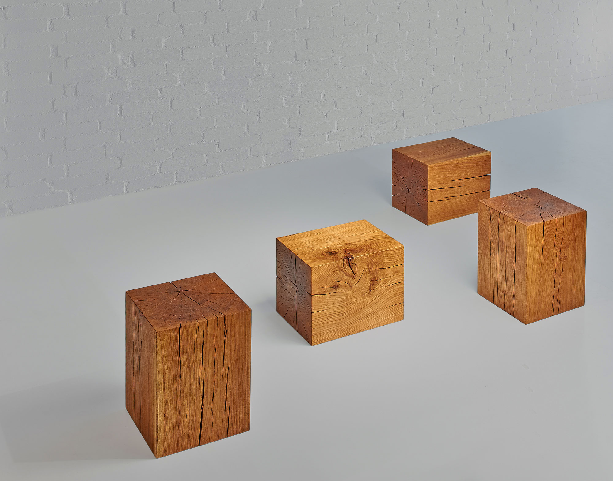 Tree Trunk Stool KLOTZ 1130 custom made in solid wood by vitamin design