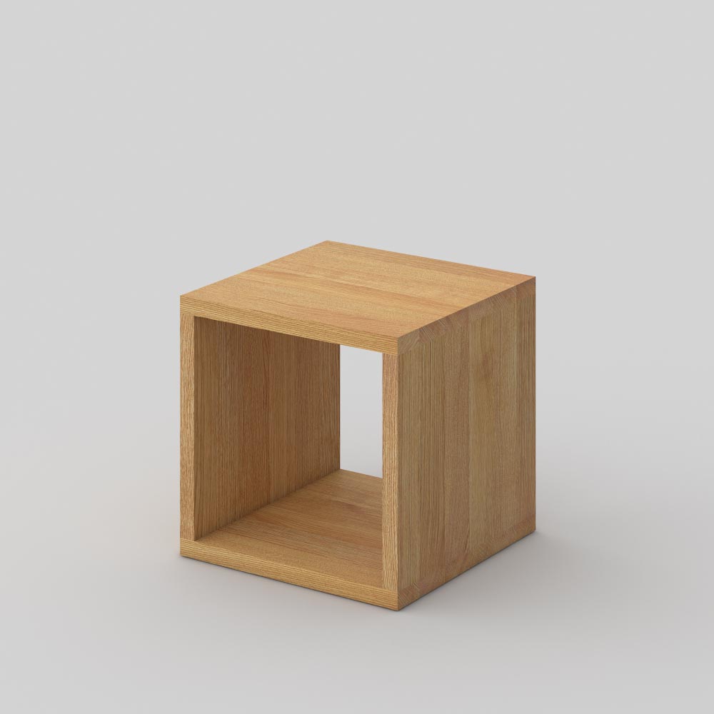Wood online cube stool
