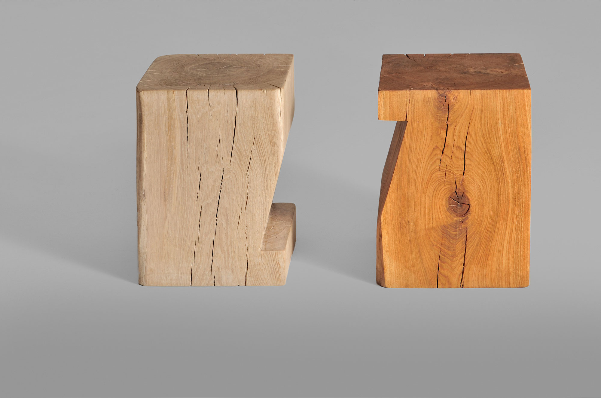 Tree Stump Stool PFEIFE 3665 custom made in solid wood by vitamin design