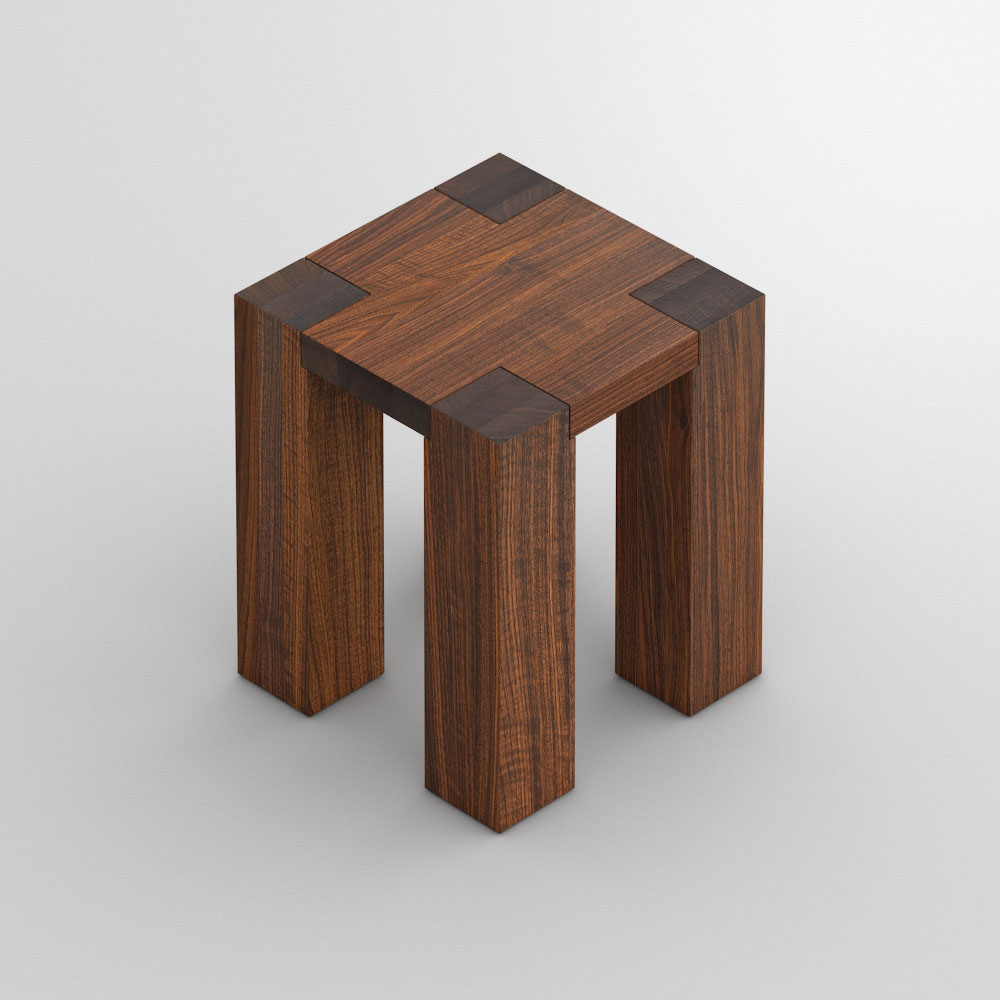 Solid Wood Stool TAURUS 4 B11X11 | vitamin design