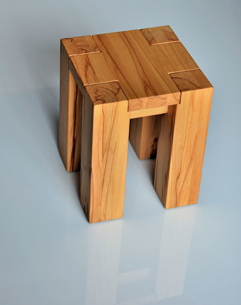 Solid Wood Stool TAURUS 4 B11X11 nef9473 custom made in solid wood by vitamin design