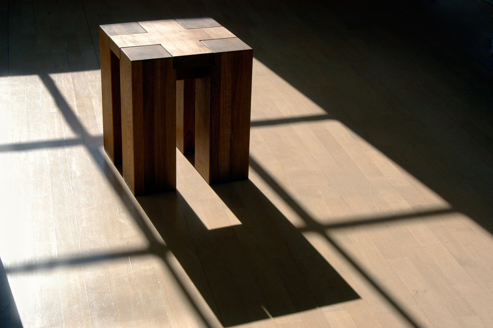 Rustic Oak Stool TAURUS 4 B14X14 6501 custom made in solid wood by vitamin design