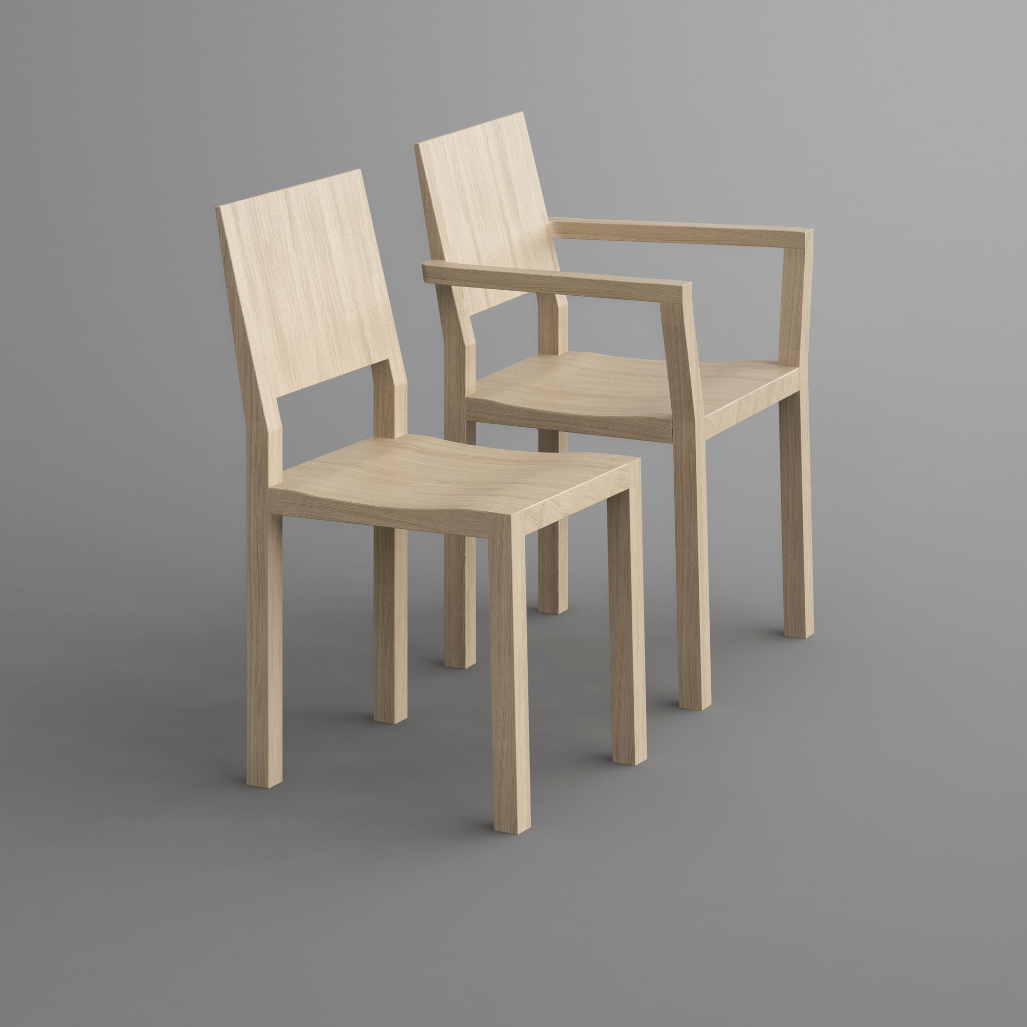 Solid Wood Armchair TAU-A pp custom made in solid wood by vitamin design