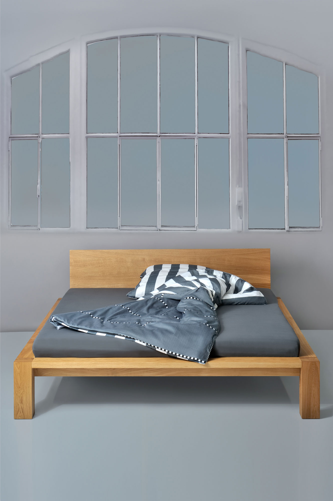 Rustic Oak Bed TAURUS 1686fotoCubus1 custom made in solid wood by vitamin design