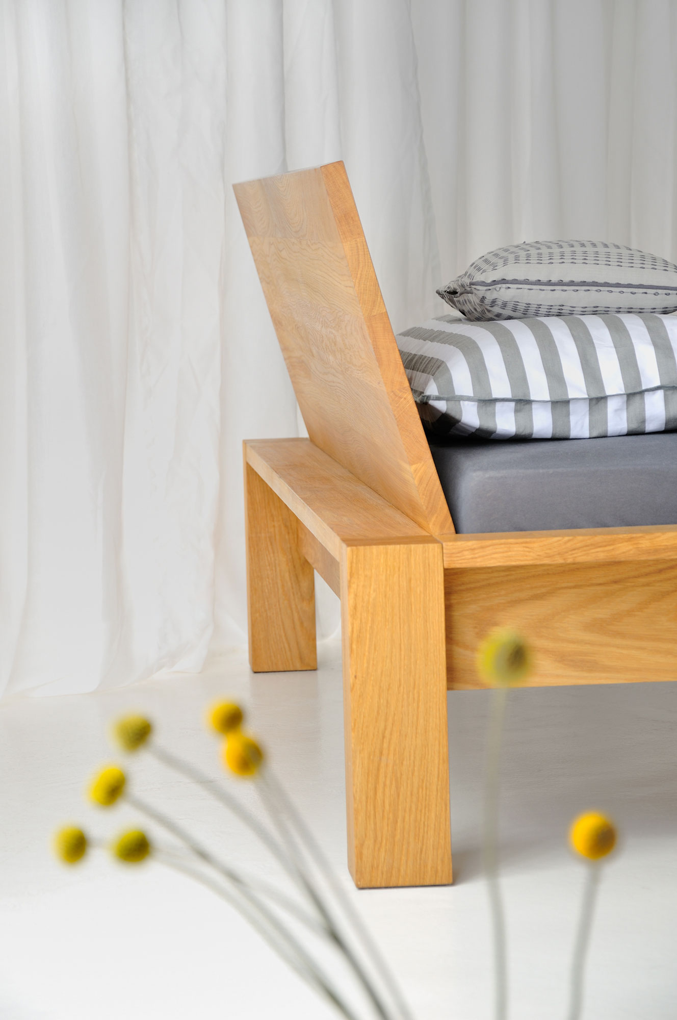Rustic Oak Bed TAURUS 6375 custom made in solid wood by vitamin design