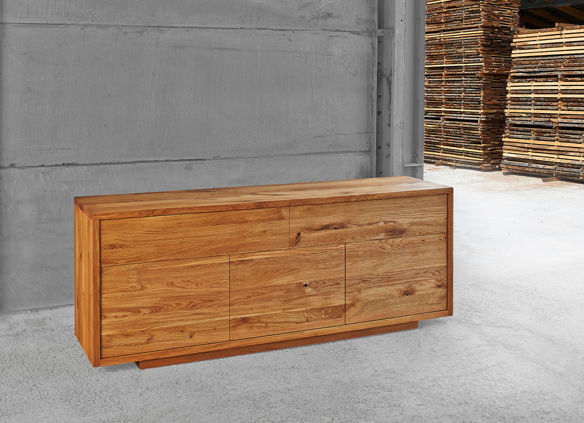 Wooden Designer Sideboard LINEA 0675a custom made in solid wood by vitamin design