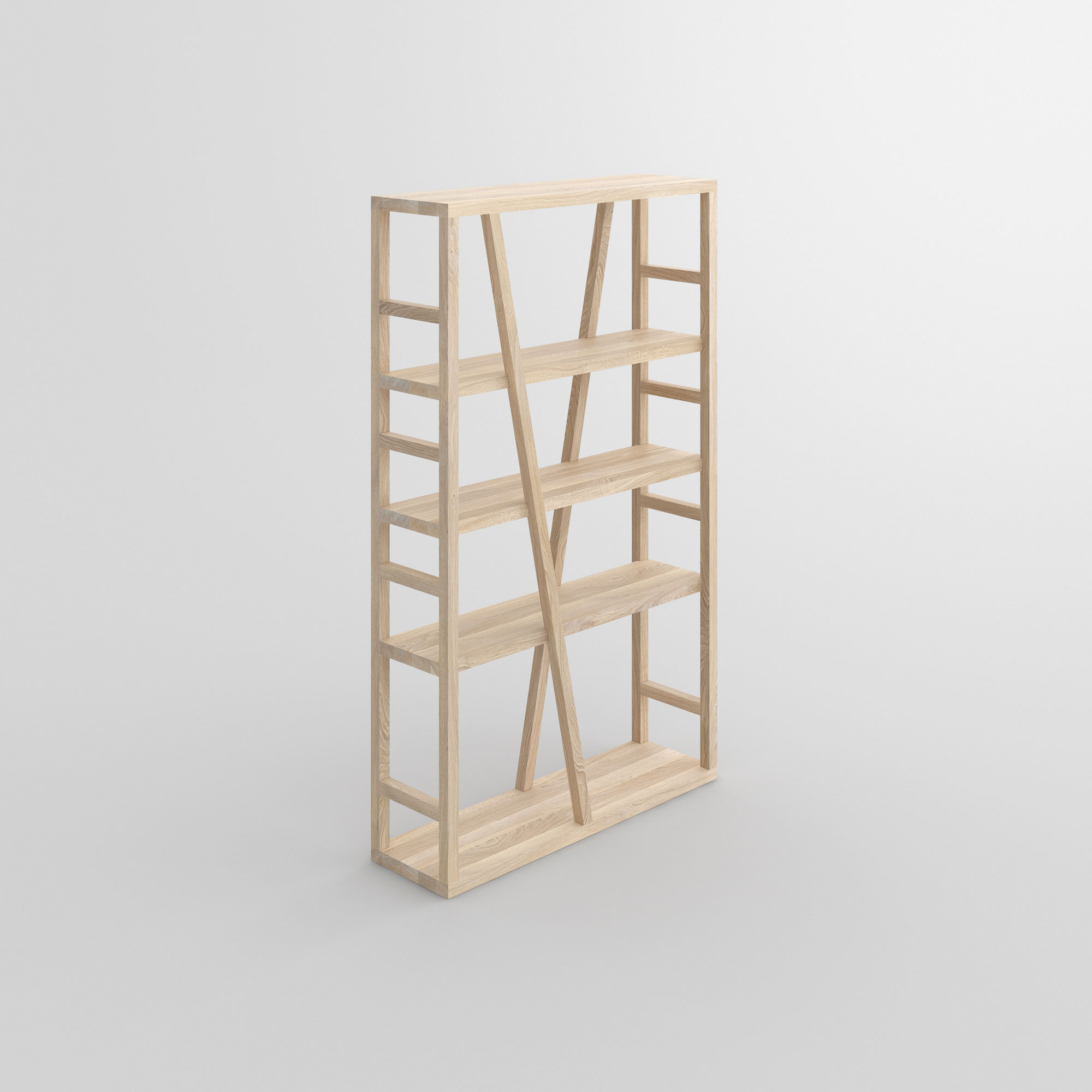 Wooden Shelf FACHWERK cam1 custom made in solid wood by vitamin design