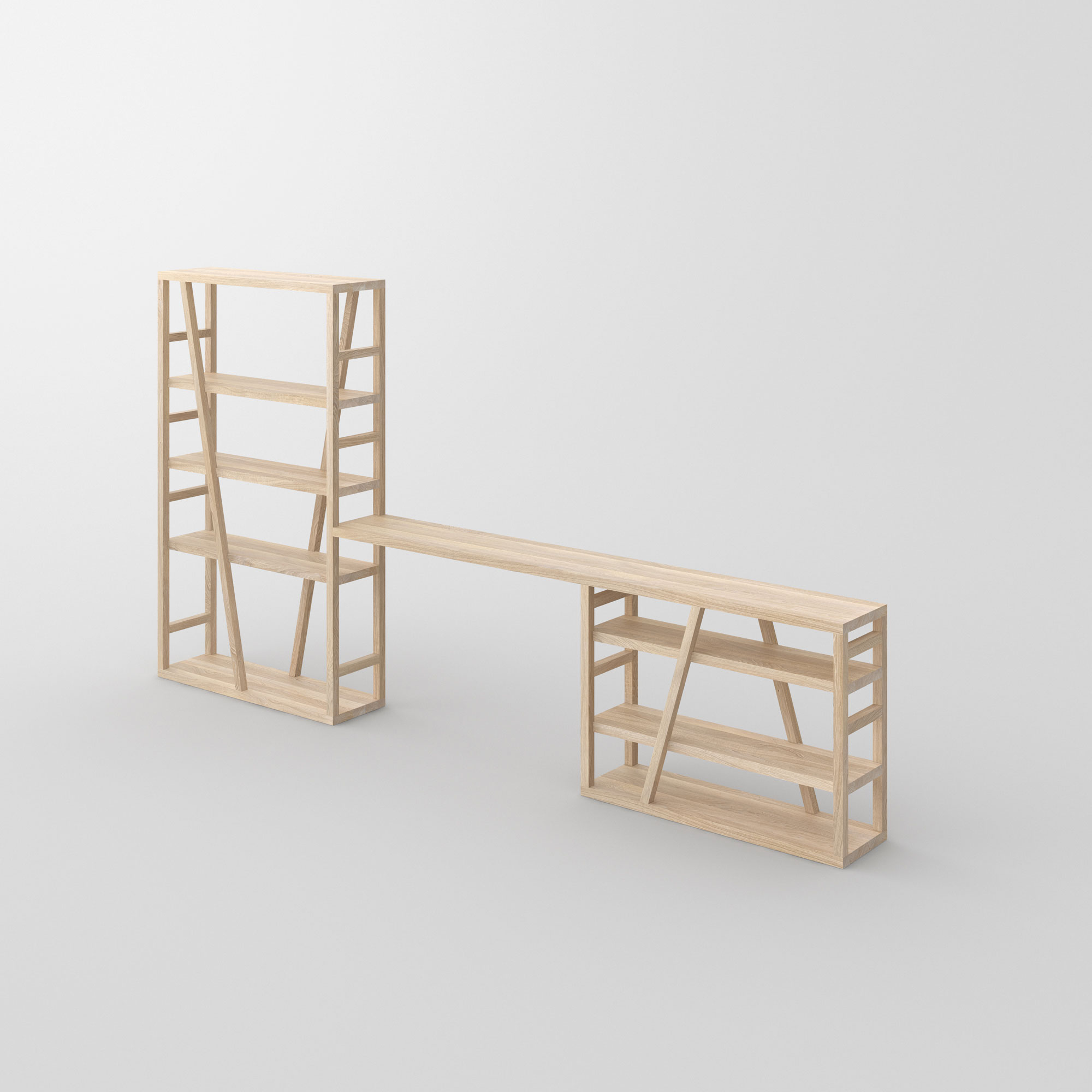 Wooden Shelf FACHWERK cam1 custom made in solid wood by vitamin design