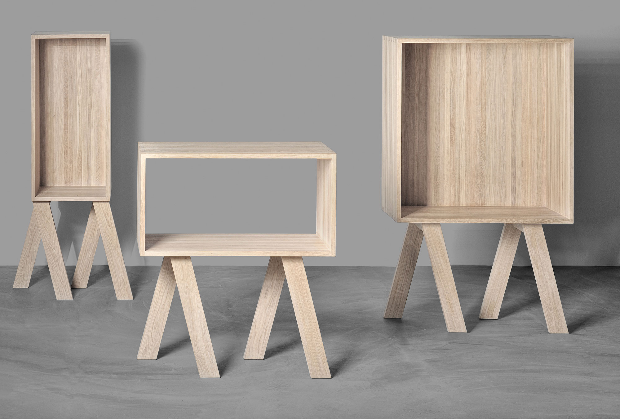 Designer Solid Wood Shelf GO 4676work custom made in solid wood by vitamin design