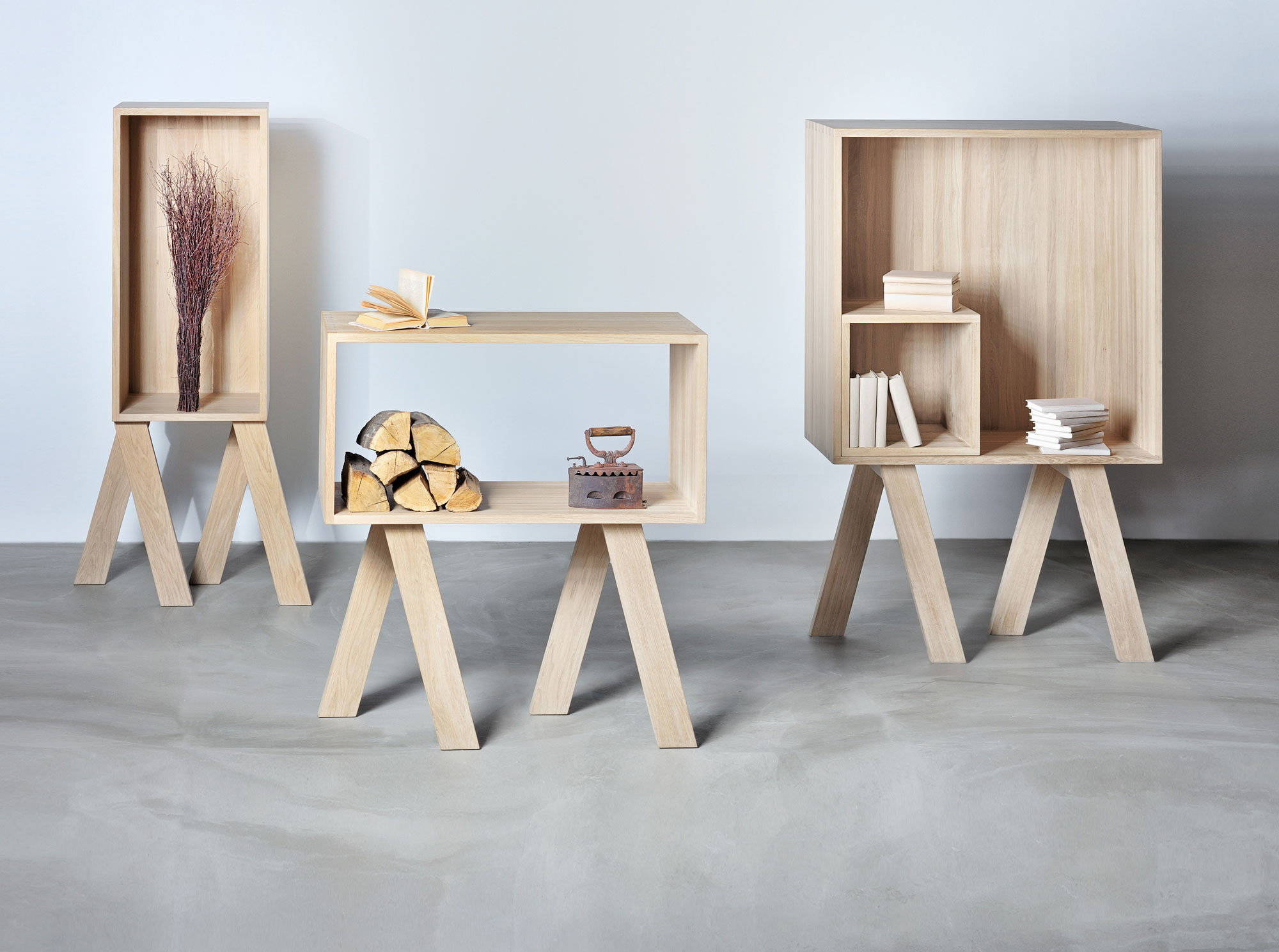 Designer Solid Wood Shelf GO 4669 custom made in solid wood by vitamin design