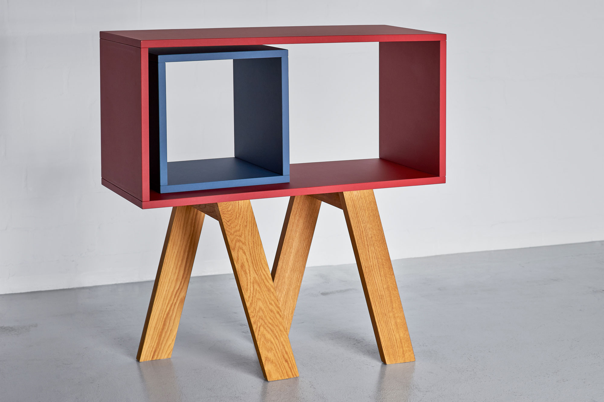 Solid Wood Linoleum Shelf GO LINO 0094a custom made in solid wood by vitamin design