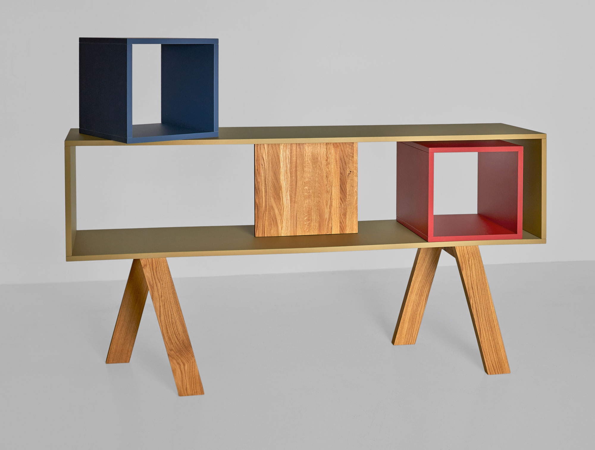 Solid Wood Linoleum Shelf GO LINO 0087c custom made in solid wood by vitamin design