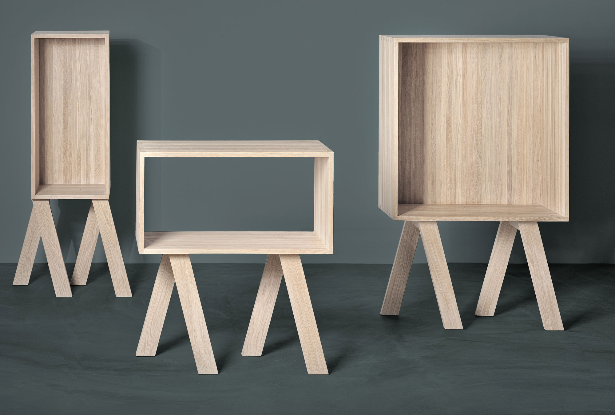 Solid Wood Shelf GO RW 4676Gr custom made in solid wood by vitamin design
