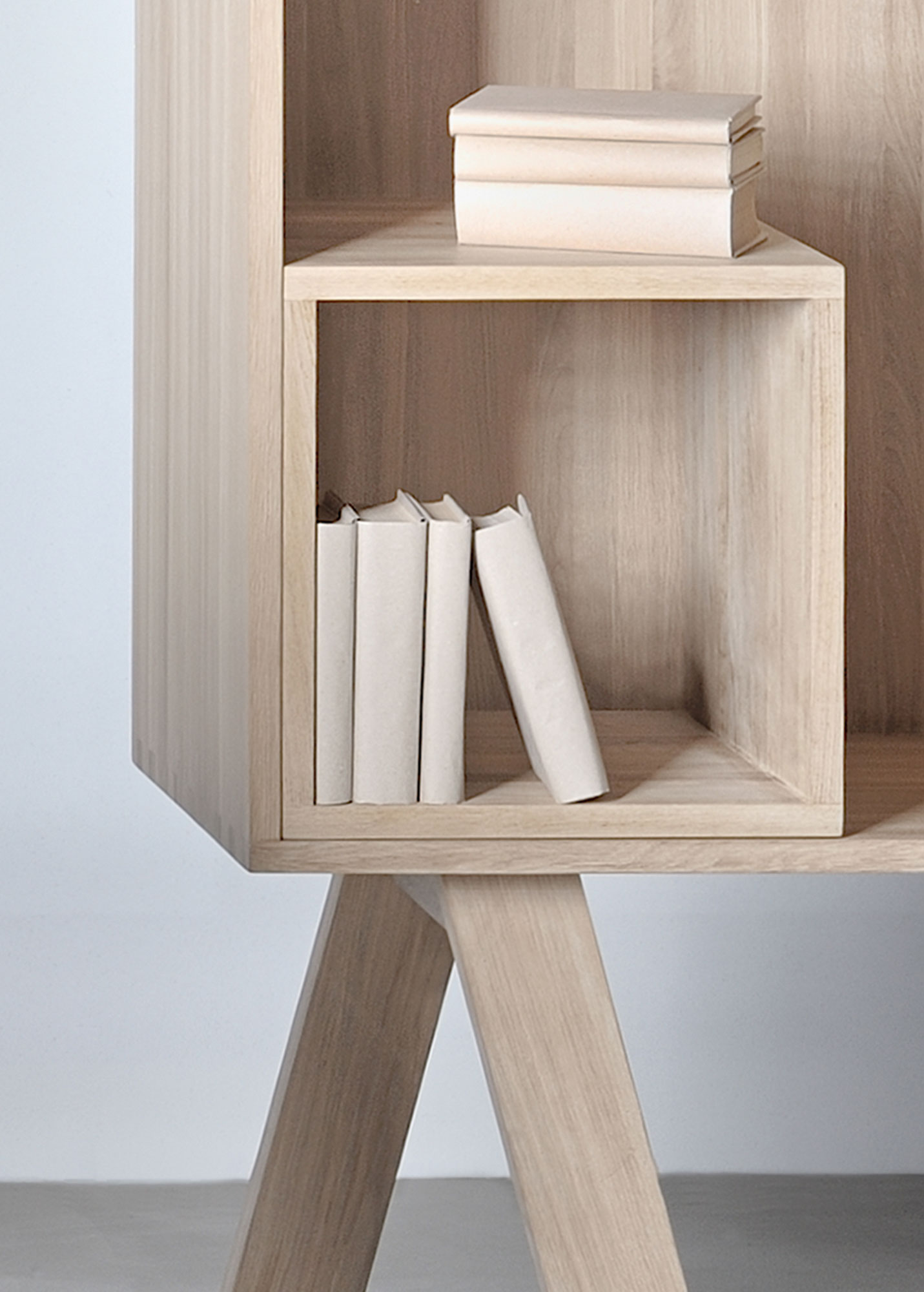 Solid Wood Shelf GO RW 4669cut custom made in solid wood by vitamin design