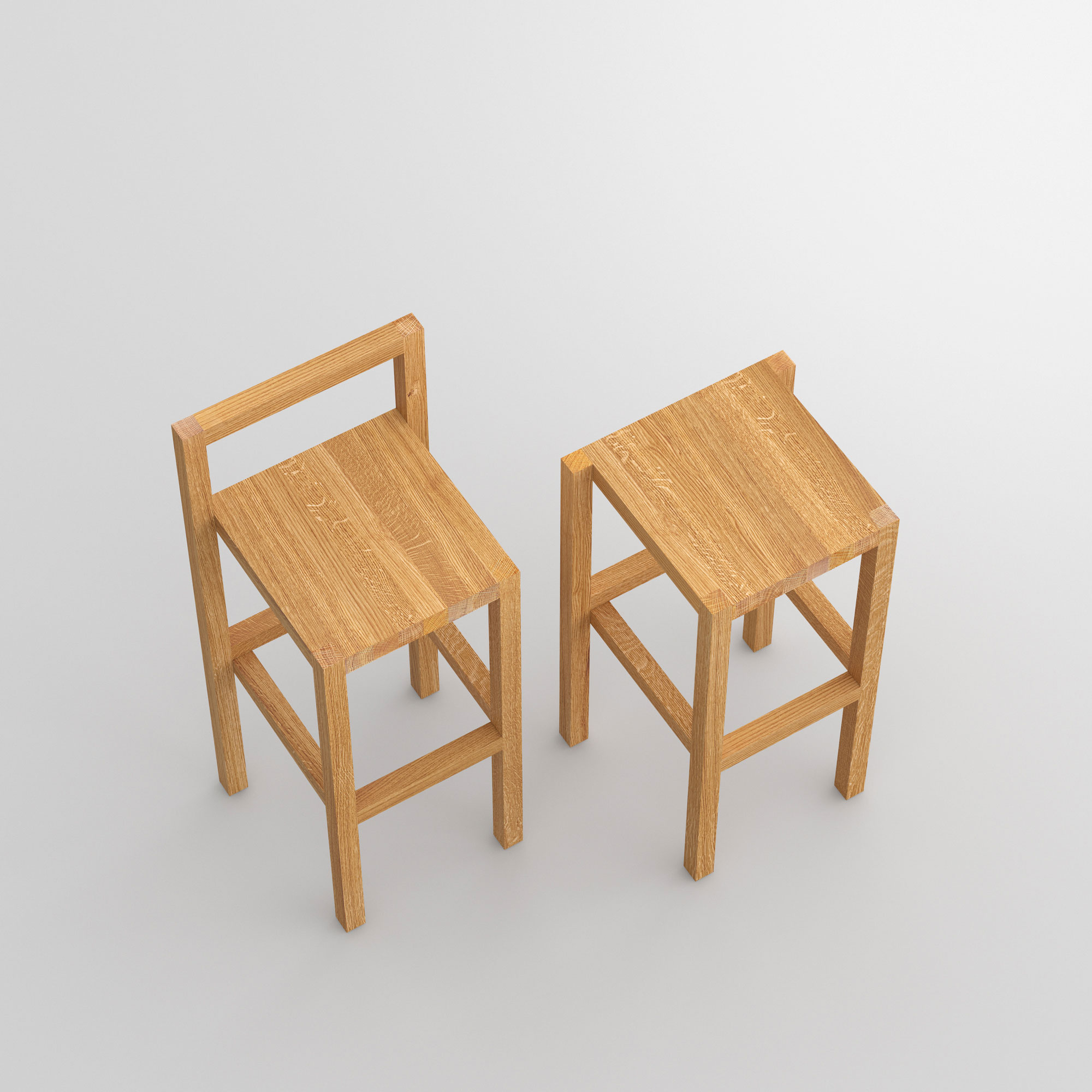 Solid Wood Bar Stool PALI cam2 custom made in solid wood by vitamin design