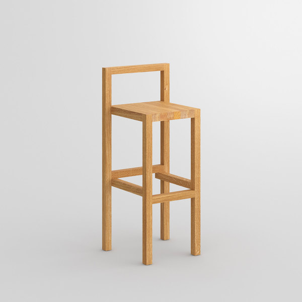 Bar Stool with Backrest PALI RL cam1 custom made in solid wood by vitamin design