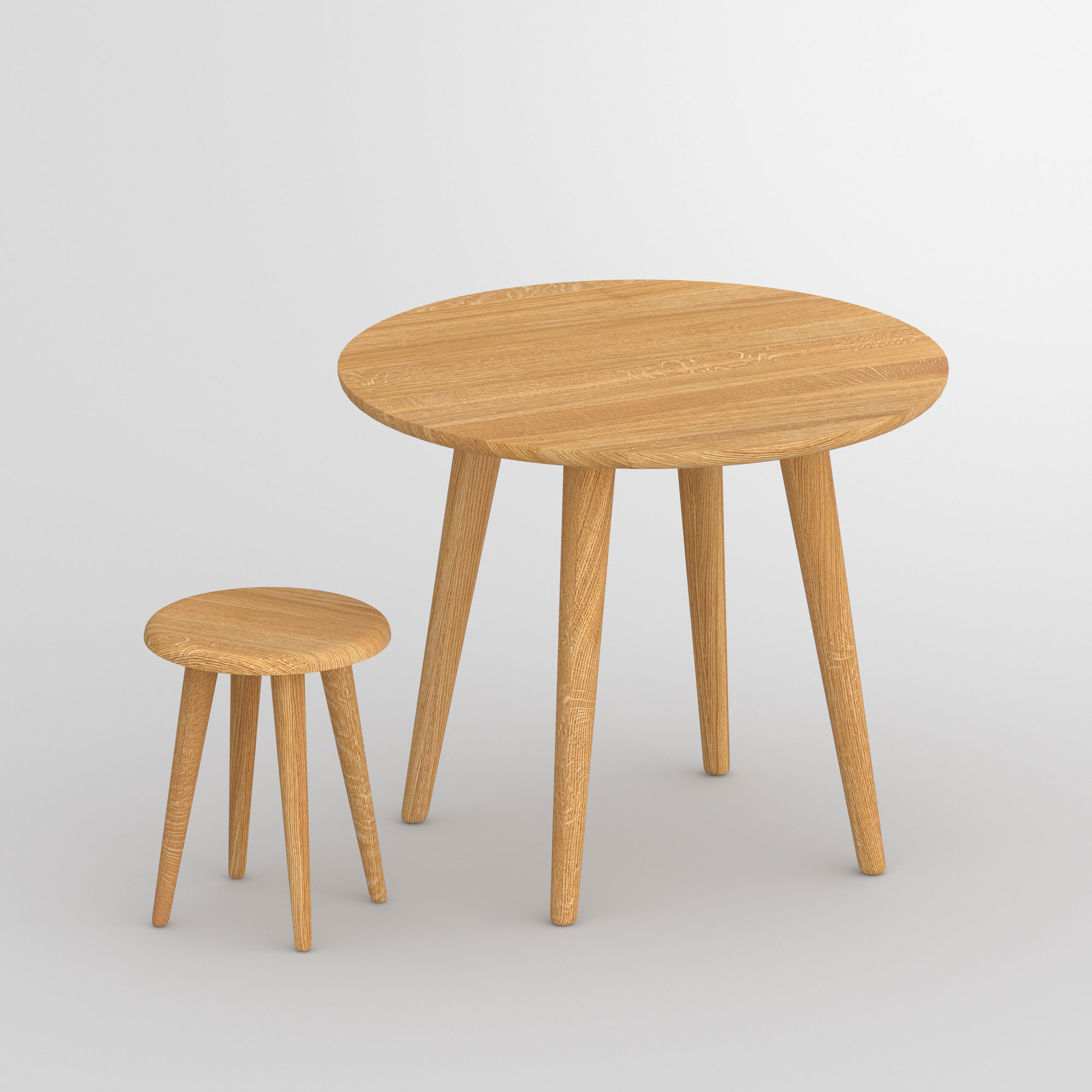 Round Wood Stool AMBIO ROUND vitamin-design custom made in solid wood by vitamin design