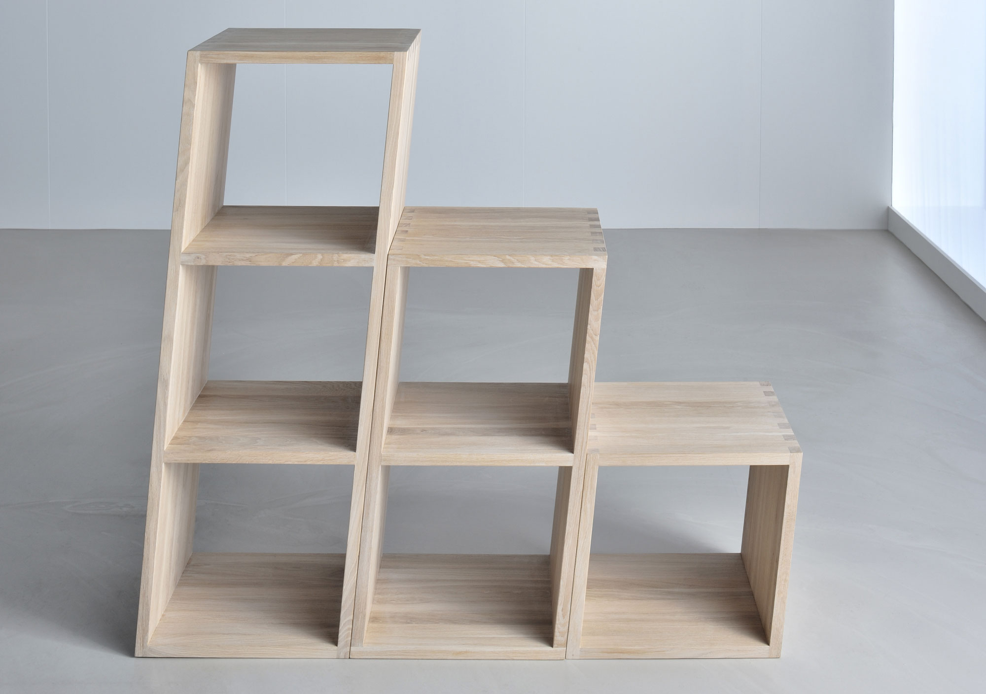Wooden Designer Shelf PISA 3346 custom made in solid wood by vitamin design
