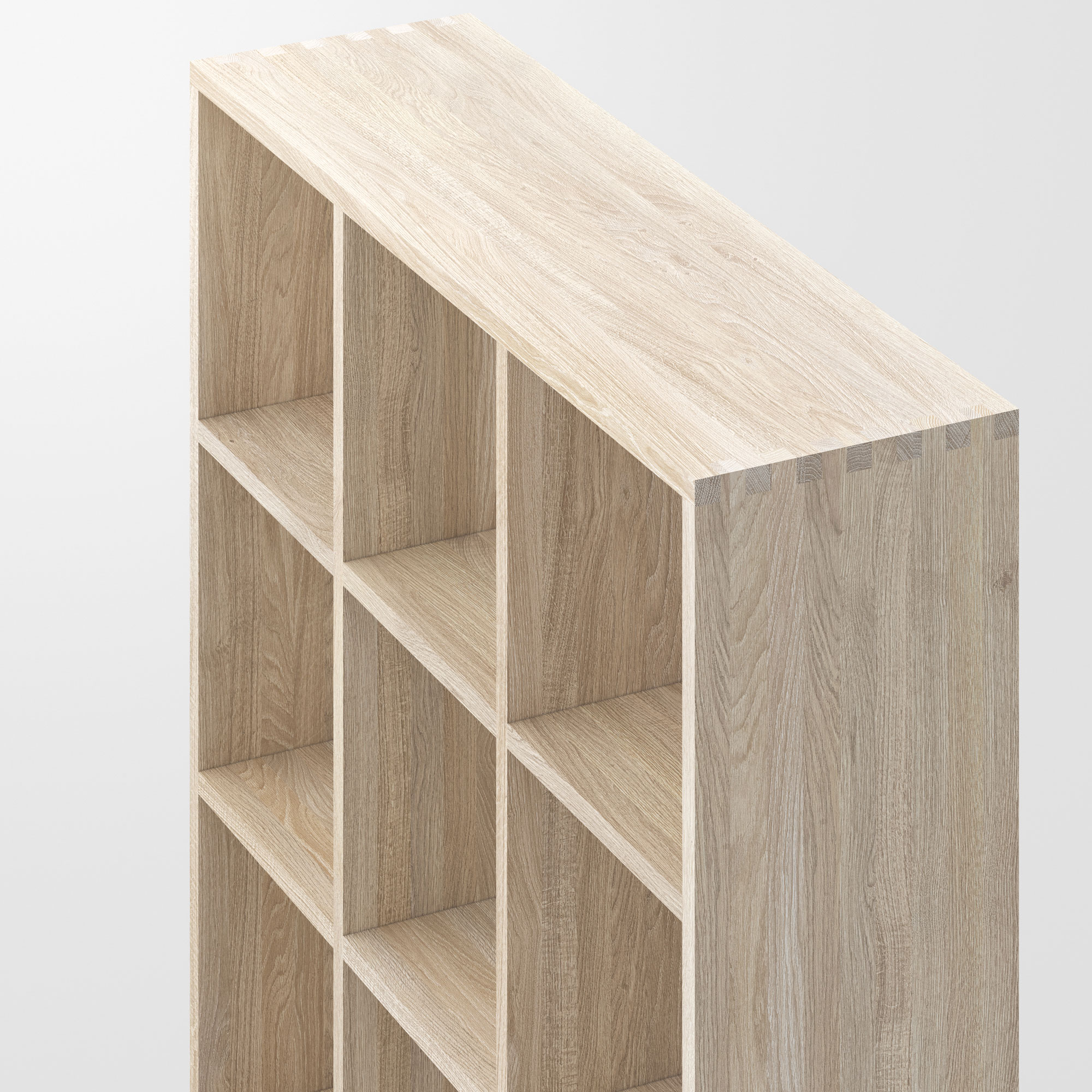 Wooden Designer Shelf PISA cam2 custom made in solid wood by vitamin design