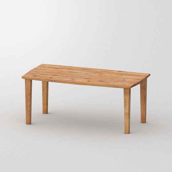 Natural Wood Table RUBI cam1 custom made in Solid knotty oak, oiled by vitamin design