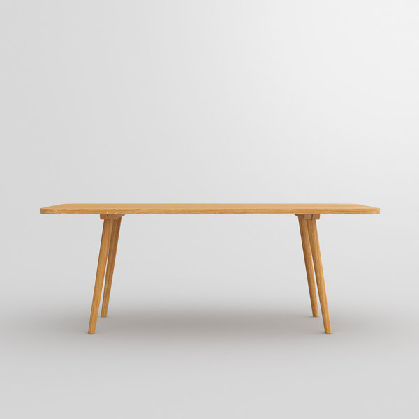 Wood Dining Table UNA cam2 custom made in solid wood by vitamin design