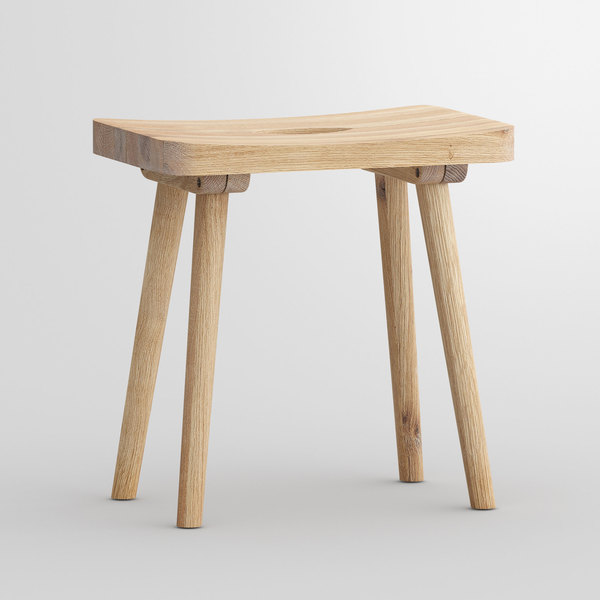 Wood Stool UNA cam2 custom made in solid wood by vitamin design