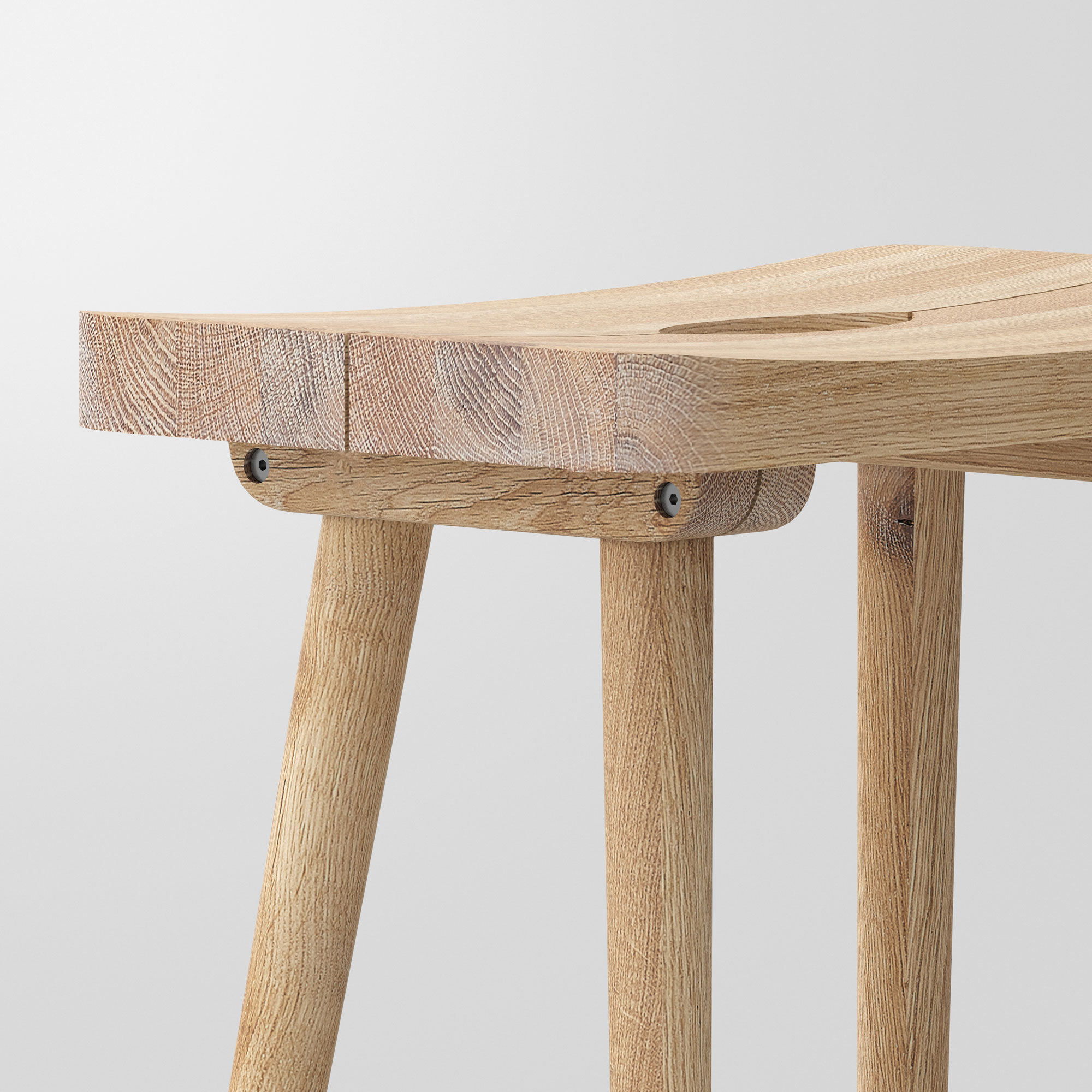 Wood Stool UNA cam3 custom made in solid wood by vitamin design