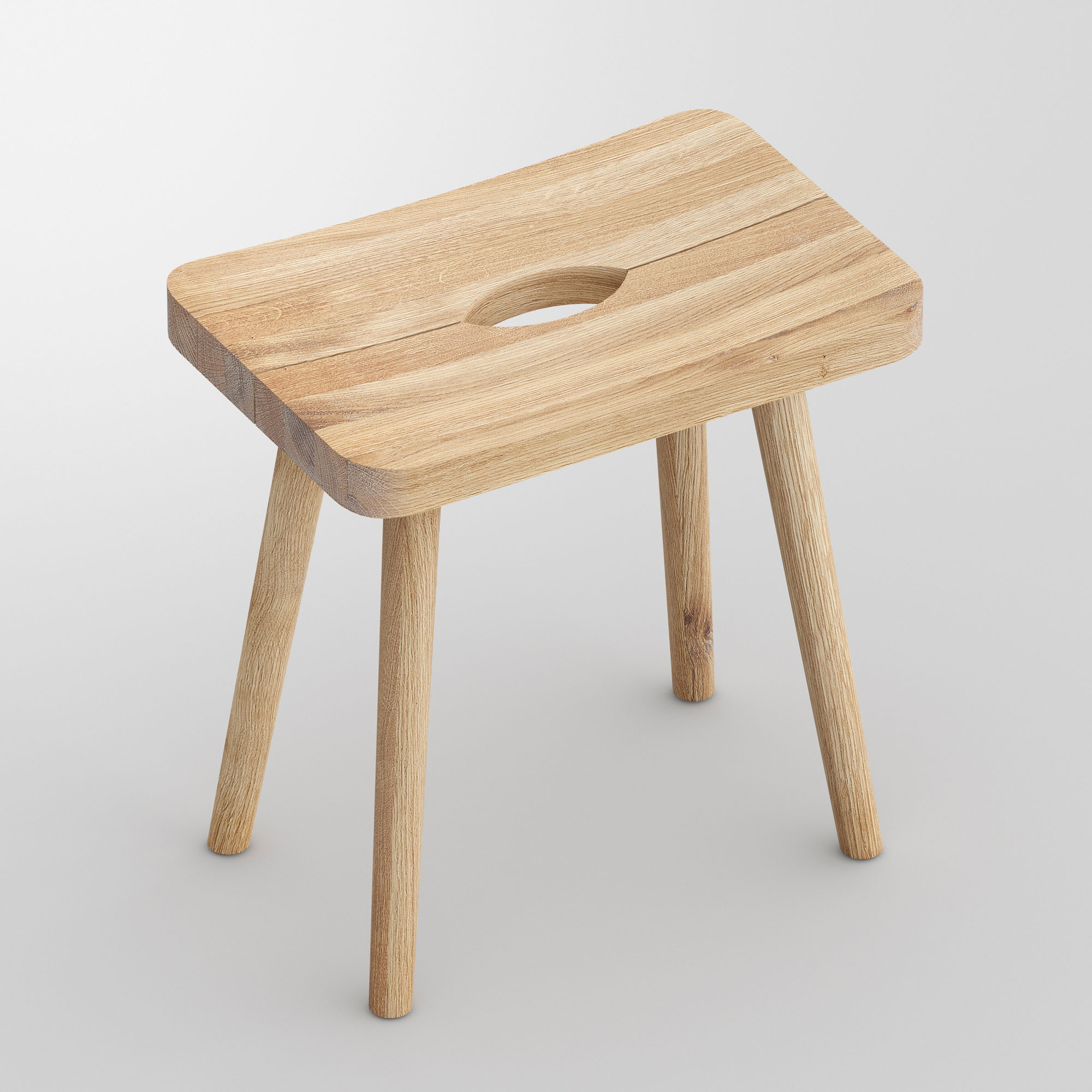 Wood Stool UNA cam1 custom made in solid wood by vitamin design