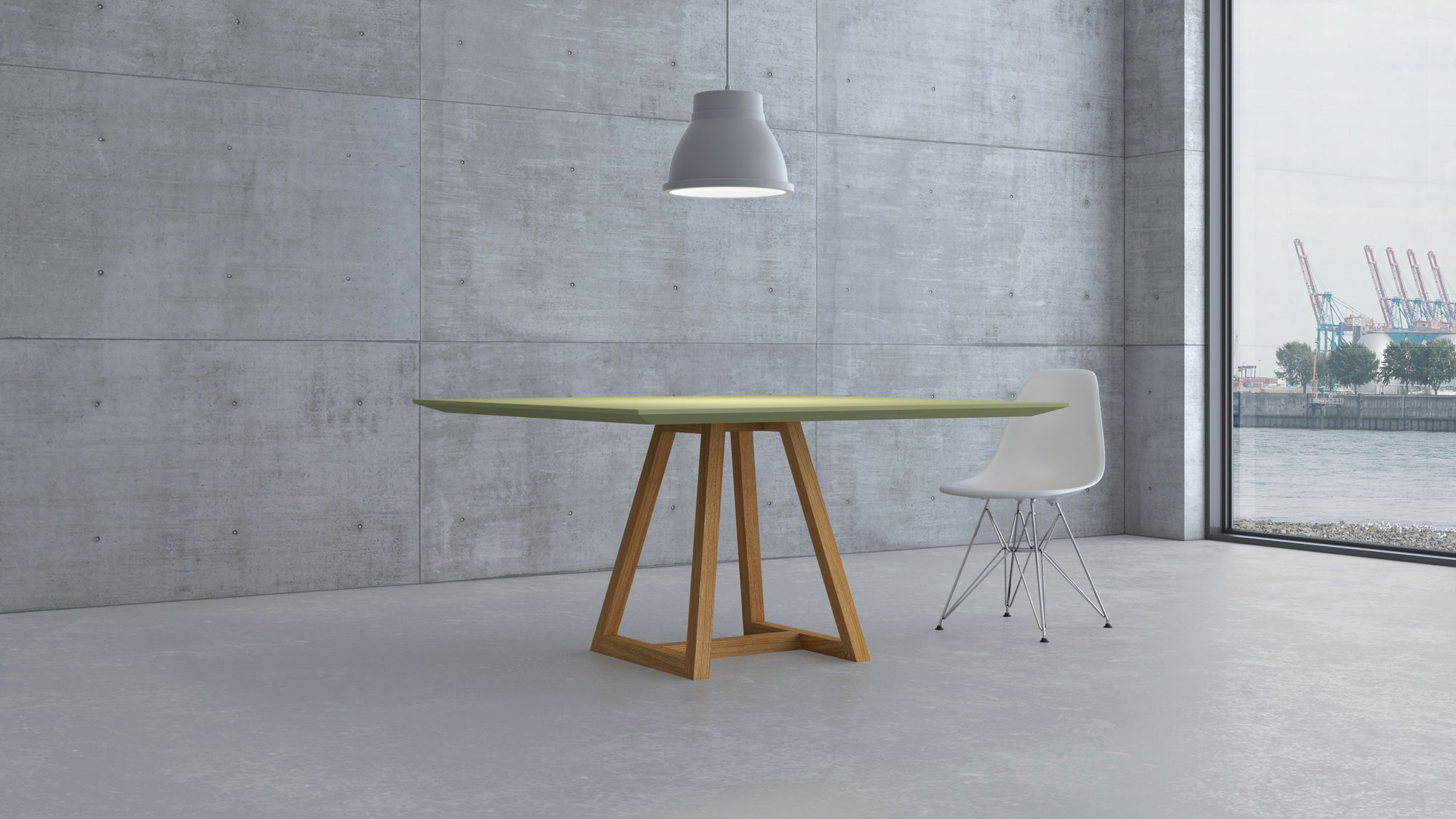 Linoleum table MARGO SQUARE LINO cam1-kalend custom made in solid wood by vitamin design