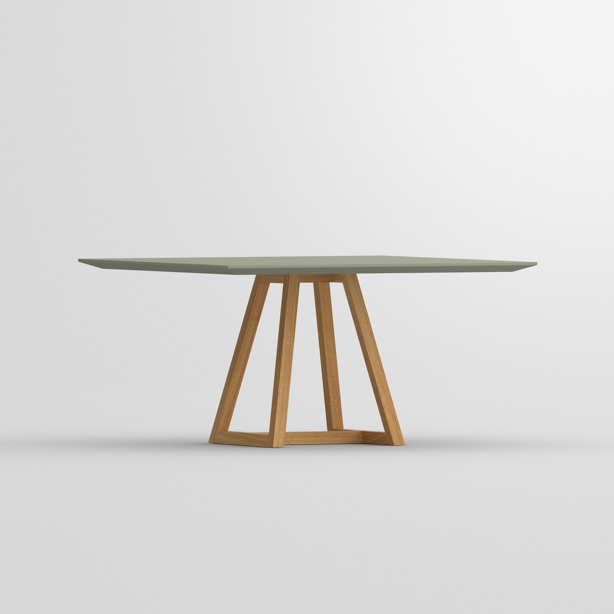 Linoleum table MARGO SQUARE LINO cam2 custom made in solid wood by vitamin design